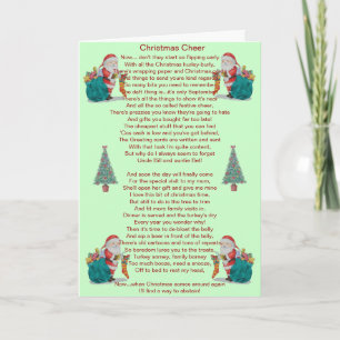 poème de Noël humoristique père Noël et carte d'ar