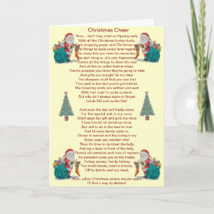 poème de Noël père Noël et carte d'arbre de Noël
