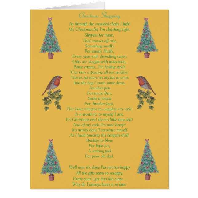 poème de noël robin et xmas tree (Devant)