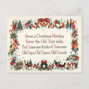 Poème de Noël Vintage Carte postale