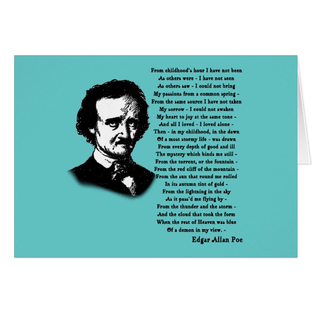 Poème d'Edgar Allan Poe SEUL (Devant horizontal)