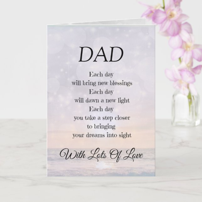 Poème d'encouragement Papa conception Carte de vœu (Orchidée)