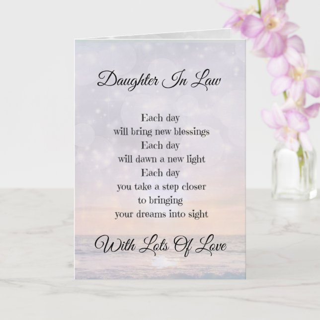 Poème d'encouragement pour belle-fille Carte de vœ (Orchidée)
