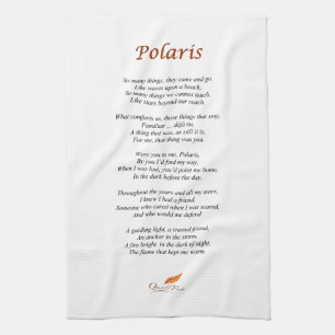 Poème d'étoile polaire sur la serviette de cuisine