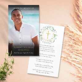 Poème funéraire Carte de prière photo