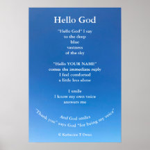 Poème Inspirationnel, Bonjour Dieu, Poster Spiritu