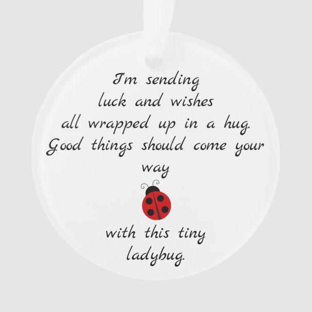 Poème Ladybug : Voeux, Hugs & Bonne Chance (devant)