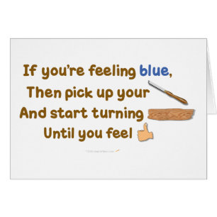 Poème oblique de Woodturning de bleu