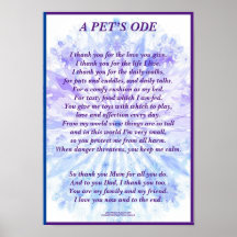 Poème : Propriétaire Adorant Animaux, Poster Mur S