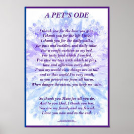 Poème : Propriétaire Adorant Animaux, Poster Mur S