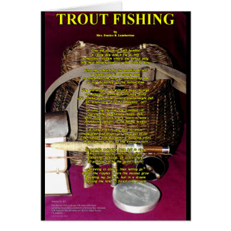 Poème Rod de truite, bobine et panier de pêche