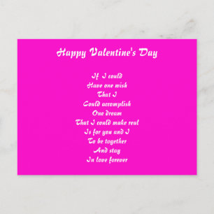 poème romantique carte postale de la Saint-Valenti