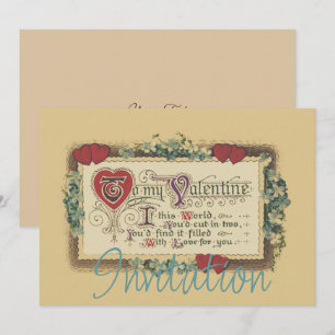 Poème Saint Valentin Avec Invitation Coeur