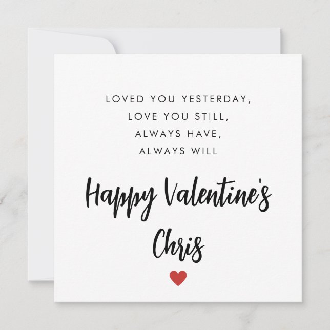 Poème spécial Carte Saint Valentin (Devant)