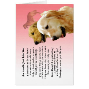 Poème Tante - Design Golden Retriever