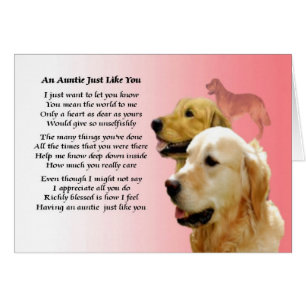 Poème Tante - Design Golden Retriever