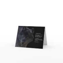 Poème WILDERNESS WOLF sur une carte de note