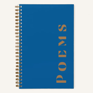 "Poems" Journal Poétique En Bleu & Or