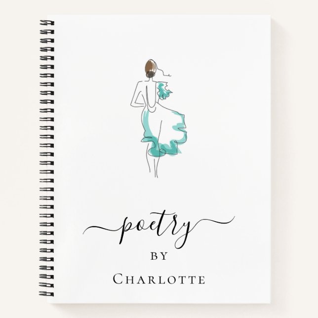 Poesie Artwork Name Typografie Notizbuch (Vorderseite)