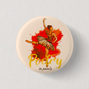 Poesie auf Spitze – Elegante Ballerina-Kunst für T Button