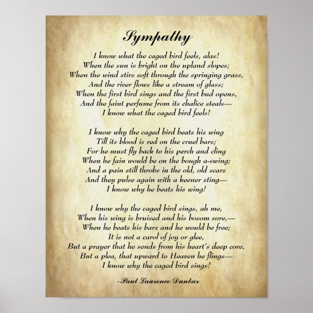 Poesie, Beileid von Paul Laurence Dunbar Poster (Vorne)
