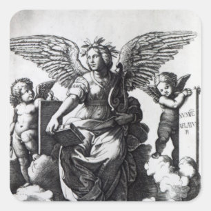 Poesie, c.1515 quadratischer aufkleber