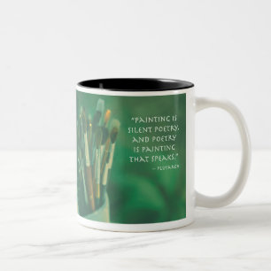 Poesie, die Plutarch Zitat-Tasse spricht Zweifarbige Tasse