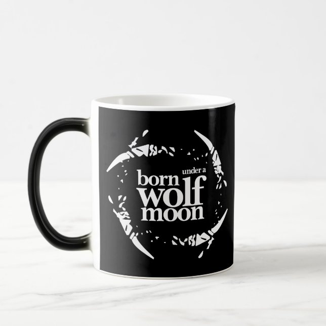 Poesie Geboren unter Wolf-Mondkolonnen Verwandlungstasse (Links)