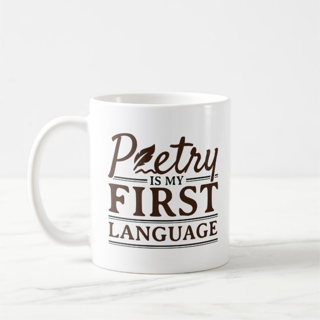 Poesie ist mein erster Dichter Kaffeetasse (Links)