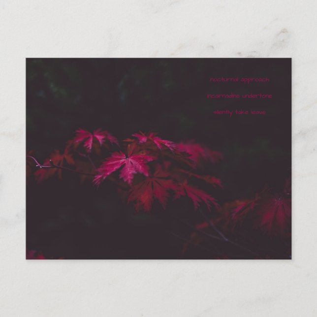 Poesie-Karte Postkarte (Vorderseite)