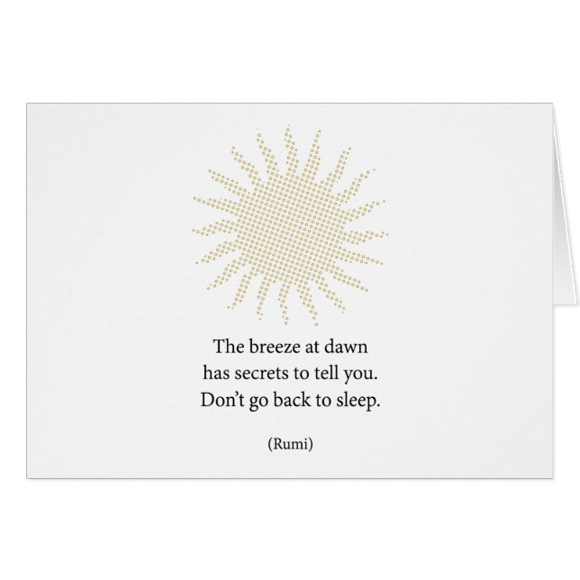 Poésie matinale de Rumi (Devant horizontal)