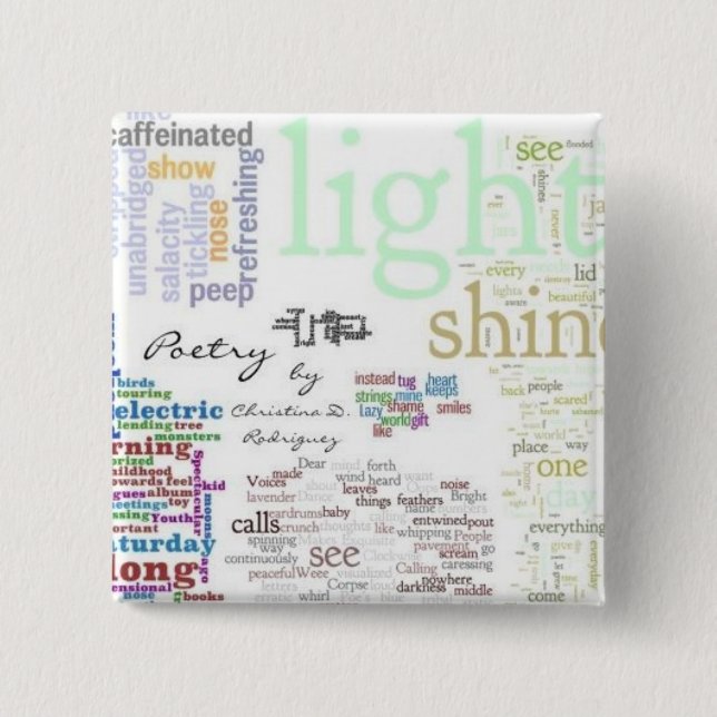 Poesie-Mosaik Wordle Button (Vorderseite)