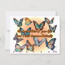Poesie und Schmetterlinge Postkarte