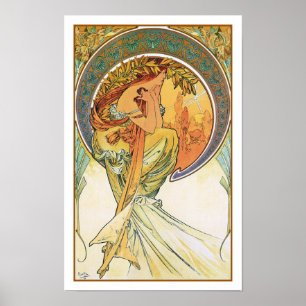 POESIE von der Reihe "die Künste" durch Mucha Poster