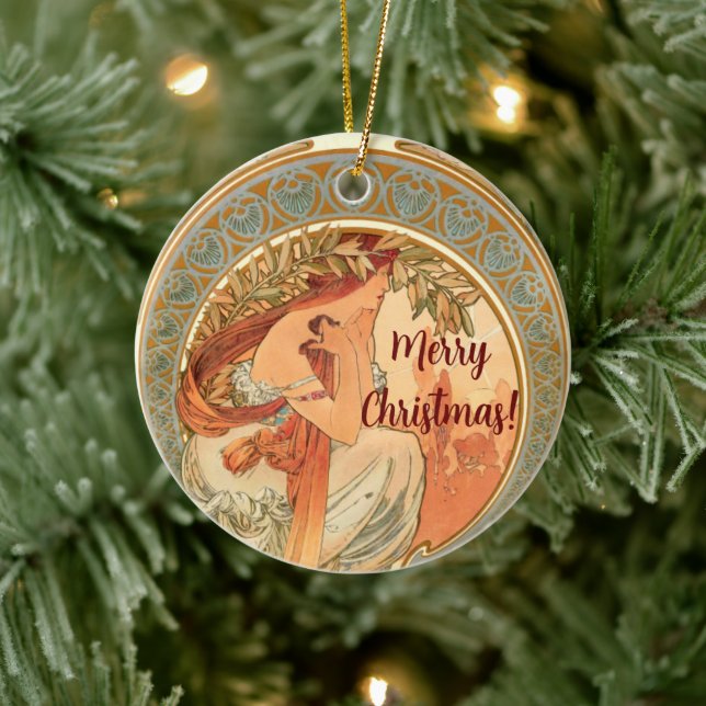 Poesie, Weihnachtsgeschenk Keramik Ornament (Baum)