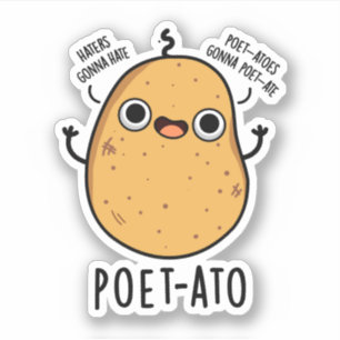 Poet ato Funny Veggie Potato Pun Aufkleber
