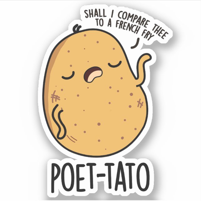 Poet tato Funny Potato Pun Aufkleber (Vorderseite)
