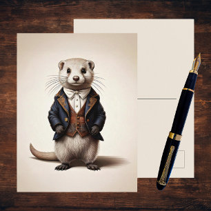Poetcore Literary Wiesel   Dark Academia Postkarte