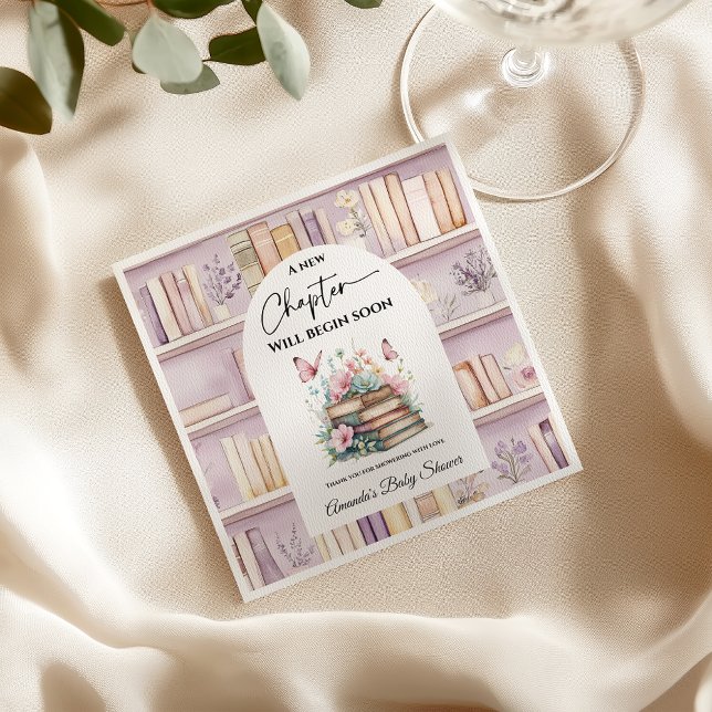 Poetcore New Chapter Pink Girl Book Baby Shower Serviette (Von Creator hochgeladen)