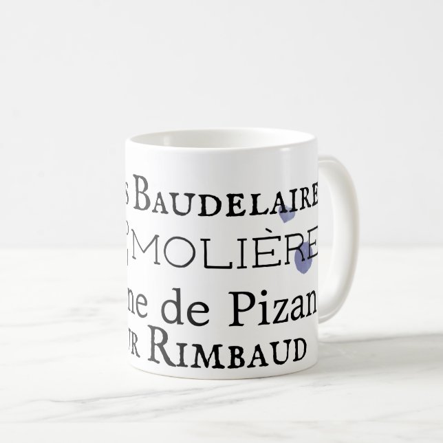 Poètes français Café Mug (Devant droit)
