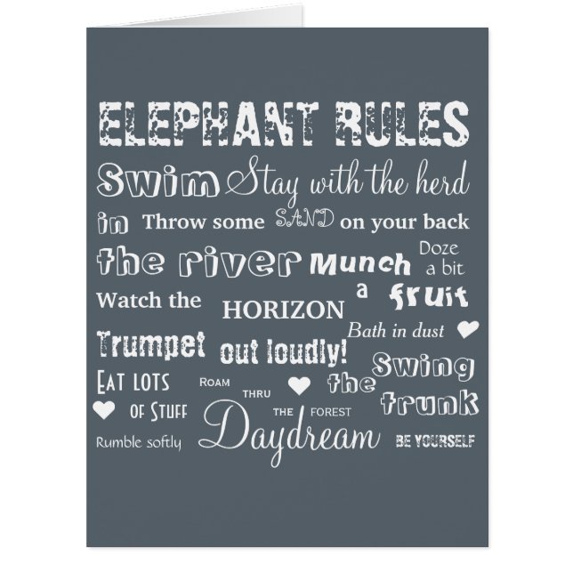 Poetic Elephant Wisdom regelt typografische (Vorderseite)