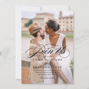 Poetic Script Foto Hochzeitsfeier PSC Dankeskarte