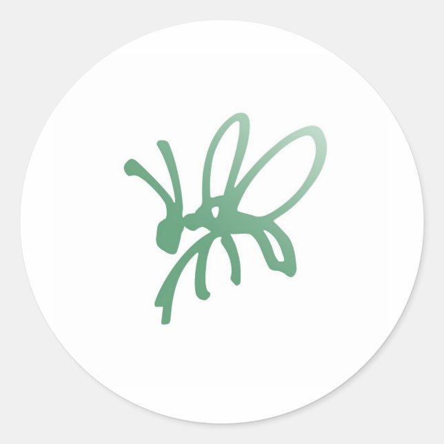 Poetica Bug Green Runder Aufkleber (Vorderseite)