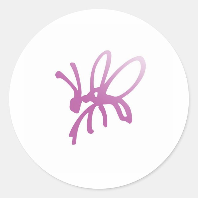 Poetica Bug Pink Runder Aufkleber (Vorderseite)