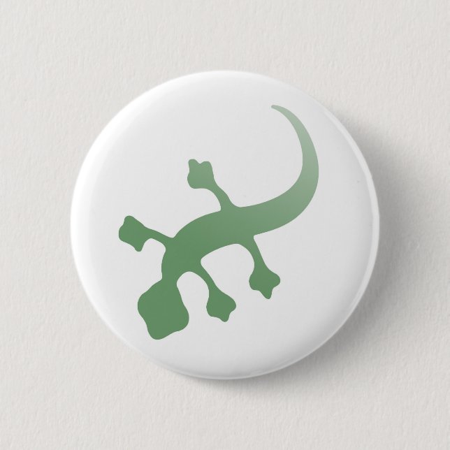 Poetica Gecko in grün Button (Vorderseite)