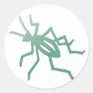 Poetica Green Cricket Runder Aufkleber