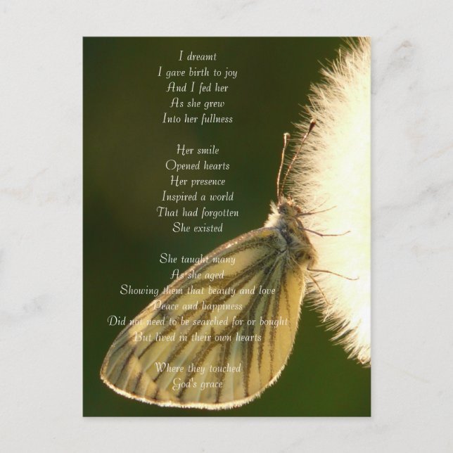 Poetische Ausdrücke - Joys Geburt Postkarte (Vorderseite)