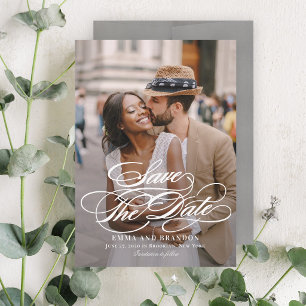 Poetische Schrift Elegante Hochzeit - Termin vorme Einladung