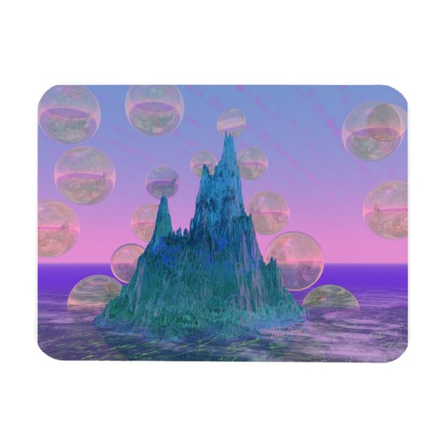 Poetischer Berg, Abstrakter Zauber, Aquamarines Ro Magnet (Horizontal)