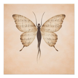 Poetisches Schmetterlingsform-Plakat Poster